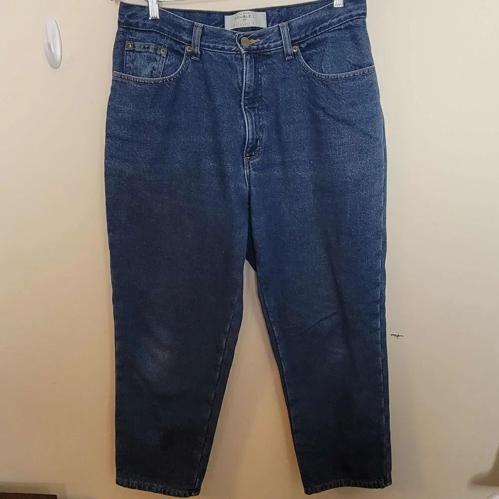 LL Bean Women's Double L Flannel Lined Jeans Relaxed Fit 14 Petite